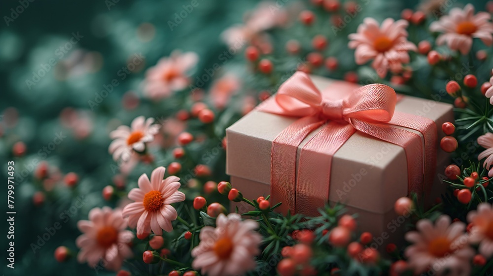 Gift boxes adorned with flowers