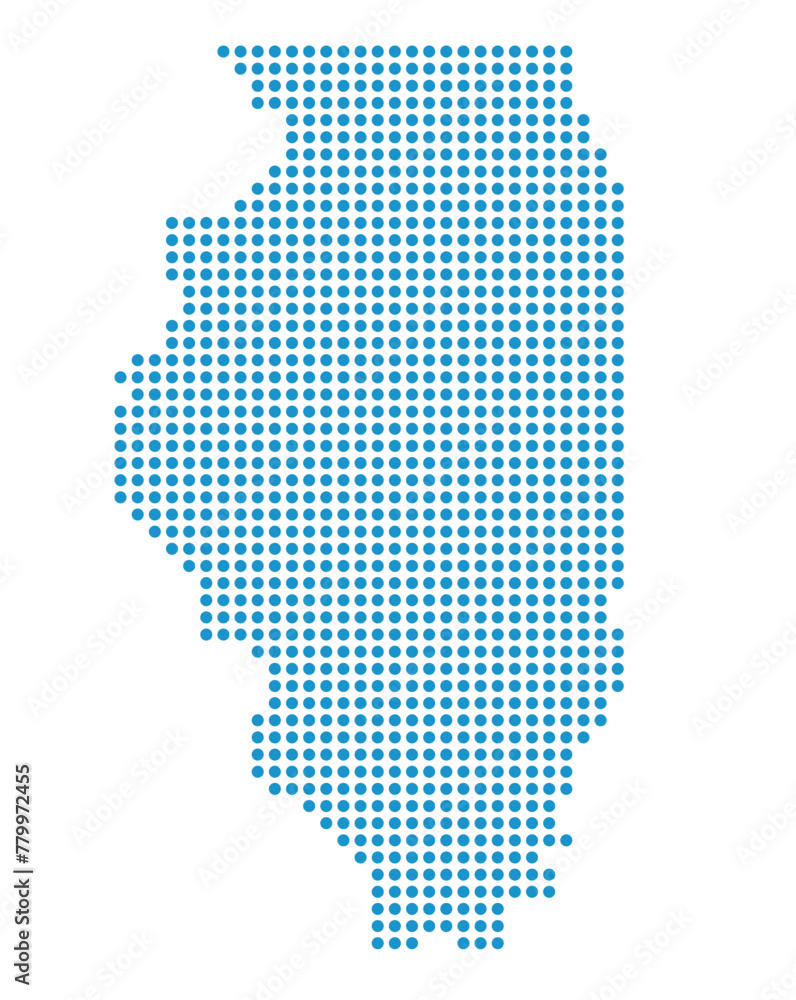 Map of Illinois state from dots