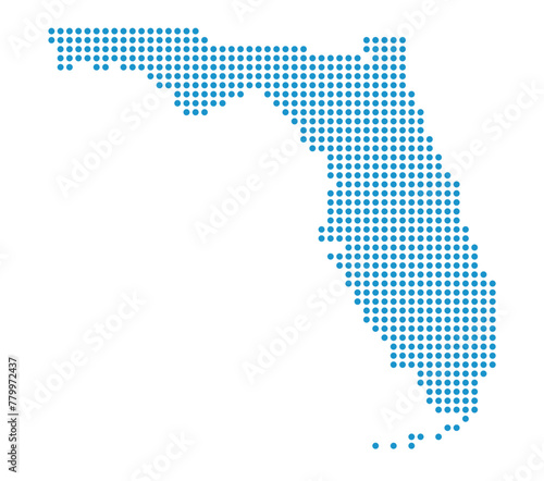 Map of florida state from dots photo