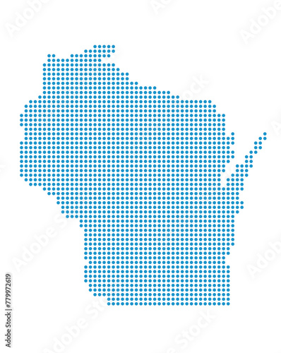 Map of Wisconsin state from dots