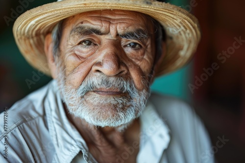 Portrait of a senior hispanic man in nursing home