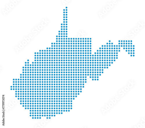 Map of West Virginia state from dots