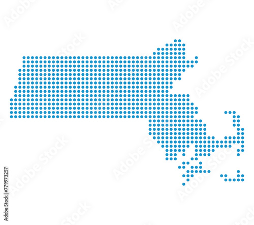 Map of Massachusetts state from dots