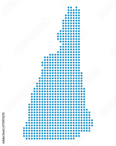 Map of New Hampshire state from dots