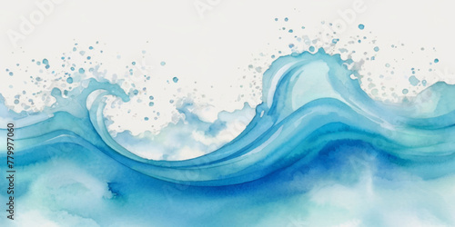 Abstract blue ocean sea surface water wave and curve line background. Vector illustration.