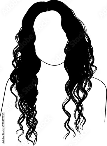 Girl with long curly hair vector isolated avatar