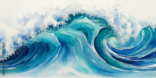 Abstract blue ocean sea surface water wave and curve line background. Vector illustration.