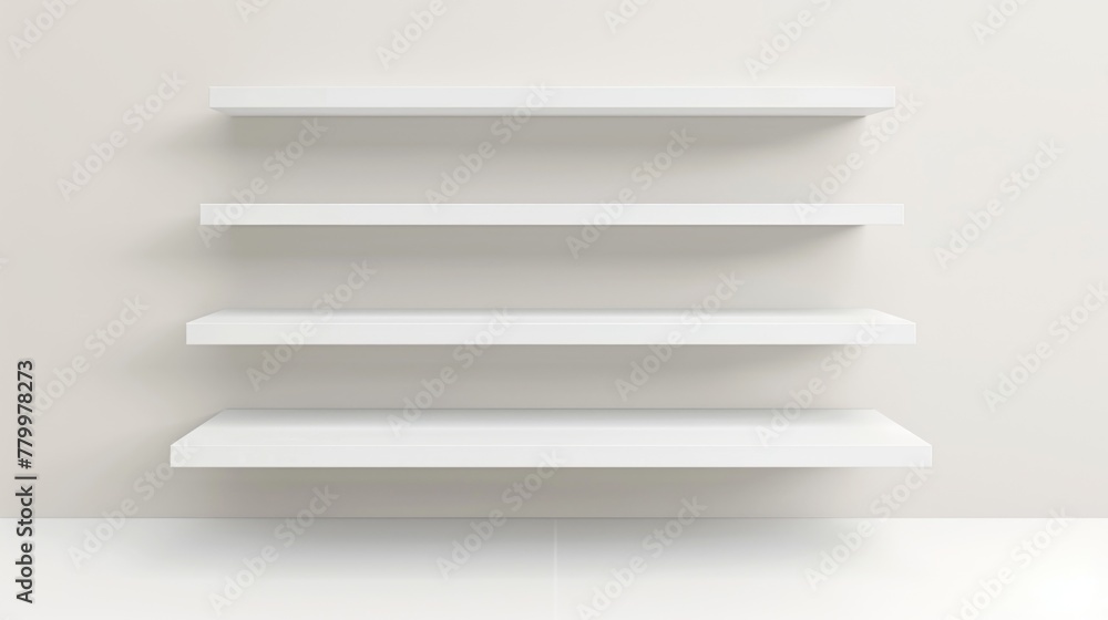 A white shelf with four shelves A white shelf with four shelves
