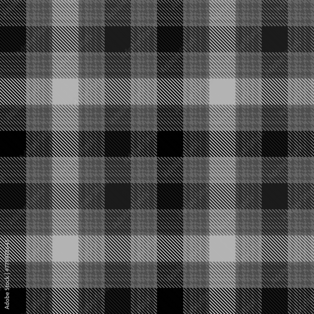 Black and white plaid seamless pattern.
