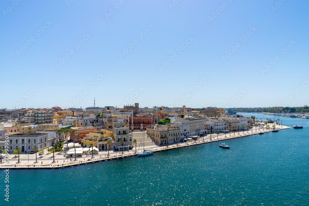 Panorama of the Italian city of Brindisi from above