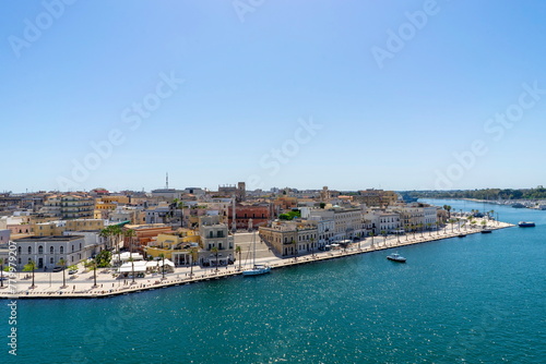 Panorama of the Italian city of Brindisi from above