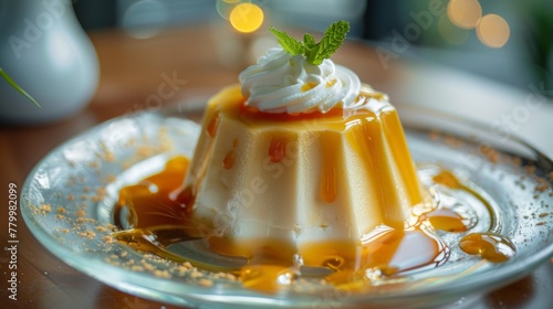 Spanish cuisine. Dessert, restaurant serving photo