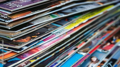 Stack of different magazines