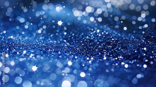 shinny blue sparkling glittering background bokeh lights background 