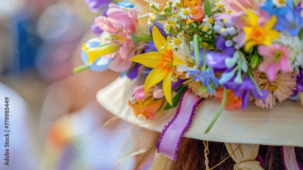 custom made wallpaper toronto digitalPerson Wearing Hat With Flowers
