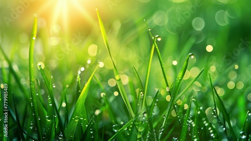 Close Up of Dewy Grass