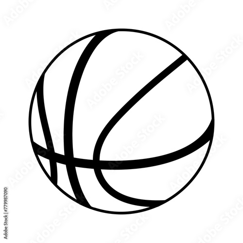 Basketball game ball line icon. Vector illustration