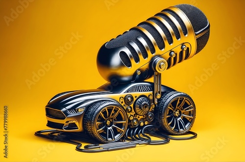 a microphone designed to resemble a car photo