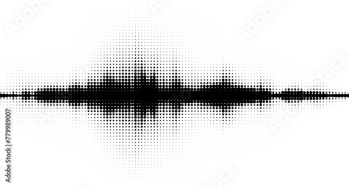 Vector retro grunge sound wave pattern. Audio equalizer halftone design with pulse effect. Music-themed banner design creative vector art.