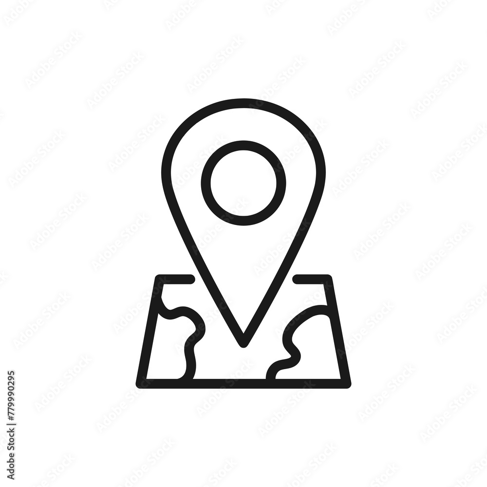 Location pin, line icon with editable stroke. Simple outline design style. Vector illustration. Location pin, line icon with editable stroke. Simple outline design style. Vector illustration.