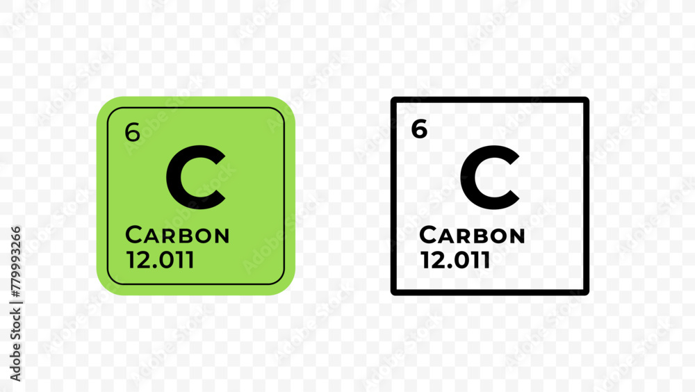 Carbon, chemical element of the periodic table vector design - obrazy, fototapety, plakaty 