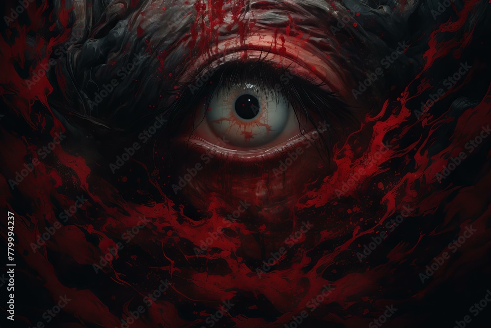 Fototapeta premium Mysterious Abyss stare. Lost design sky. Generate Ai
