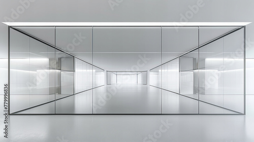 Futuristic Interior with Bright Lighting, Modern and Empty Space, Sleek Design with White and Neon Accents