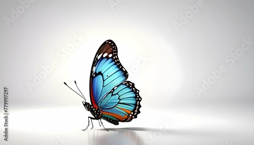  Beautiful and Colorful Butterfly Isolated on White Background.