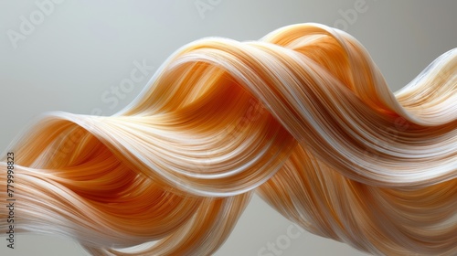   A tight shot of long hair with orange and white streaked tips