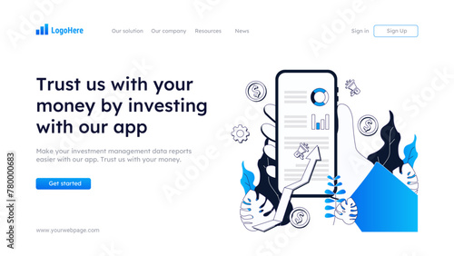 Financial investment landing page