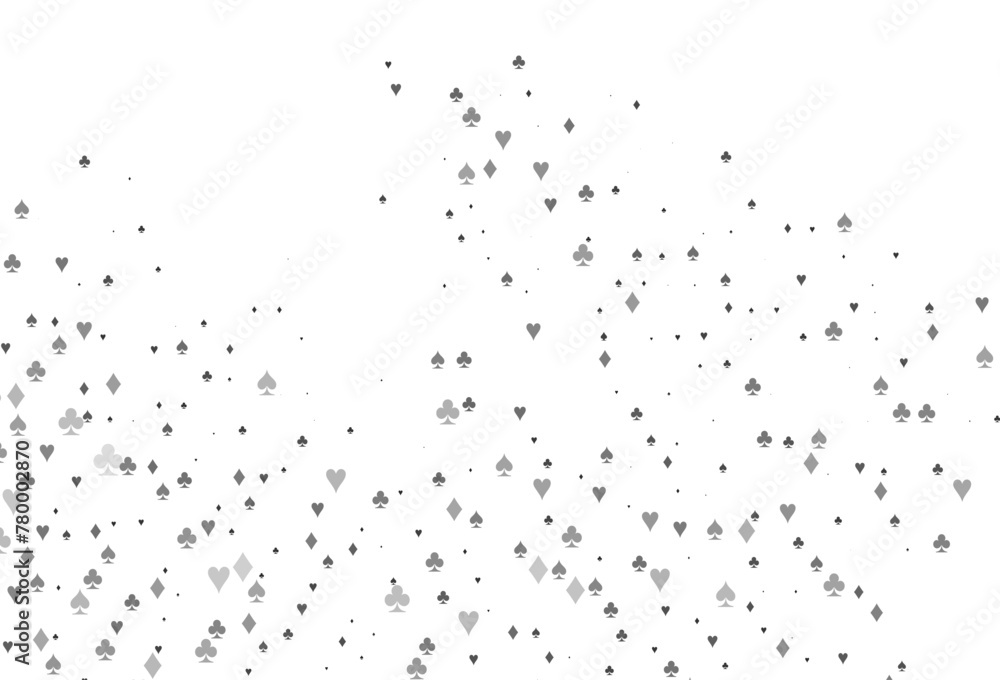 Light Silver, Gray vector template with poker symbols.