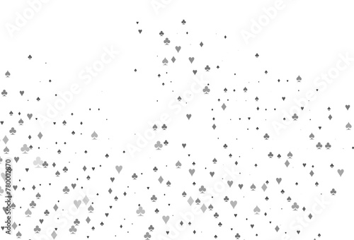 Light Silver  Gray vector template with poker symbols.
