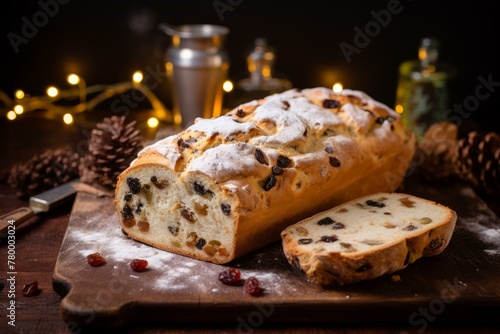 Pilfered Stolen christmas sweet bread. Napkin food. Generate Ai