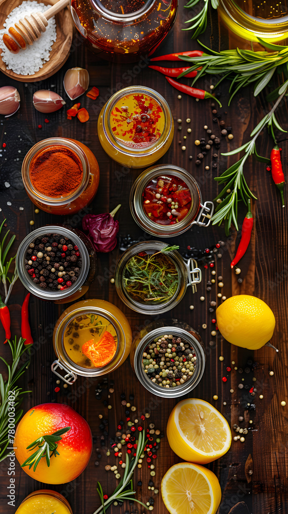 Vibrant Showcase of Homemade Marinade Recipes and their Fresh Ingredients