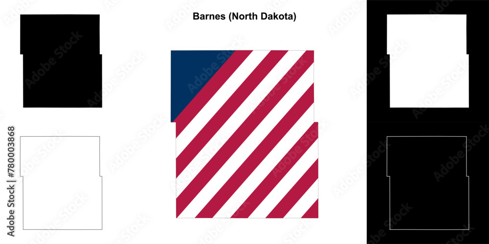 Barnes County (North Dakota) outline map set Barnes County (North Dakota) outline map set