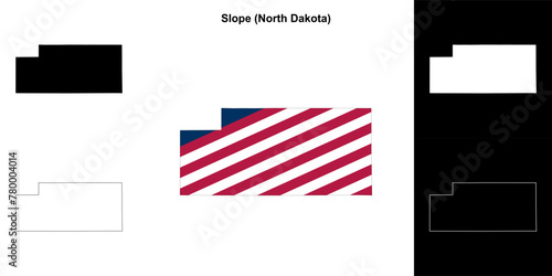 Slope County (North Dakota) outline map set