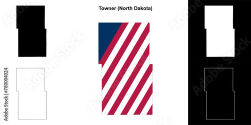 Towner County (North Dakota) outline map set