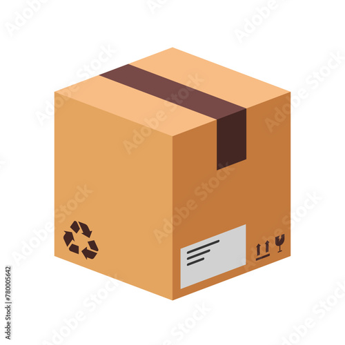 Realistic Package Box. Vector Design