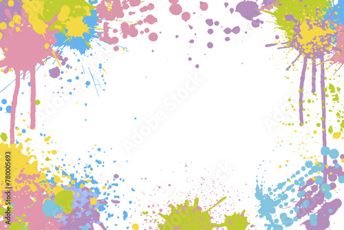 Beautiful banner with bright colorful splash blots. Background for text. Vector illustration
