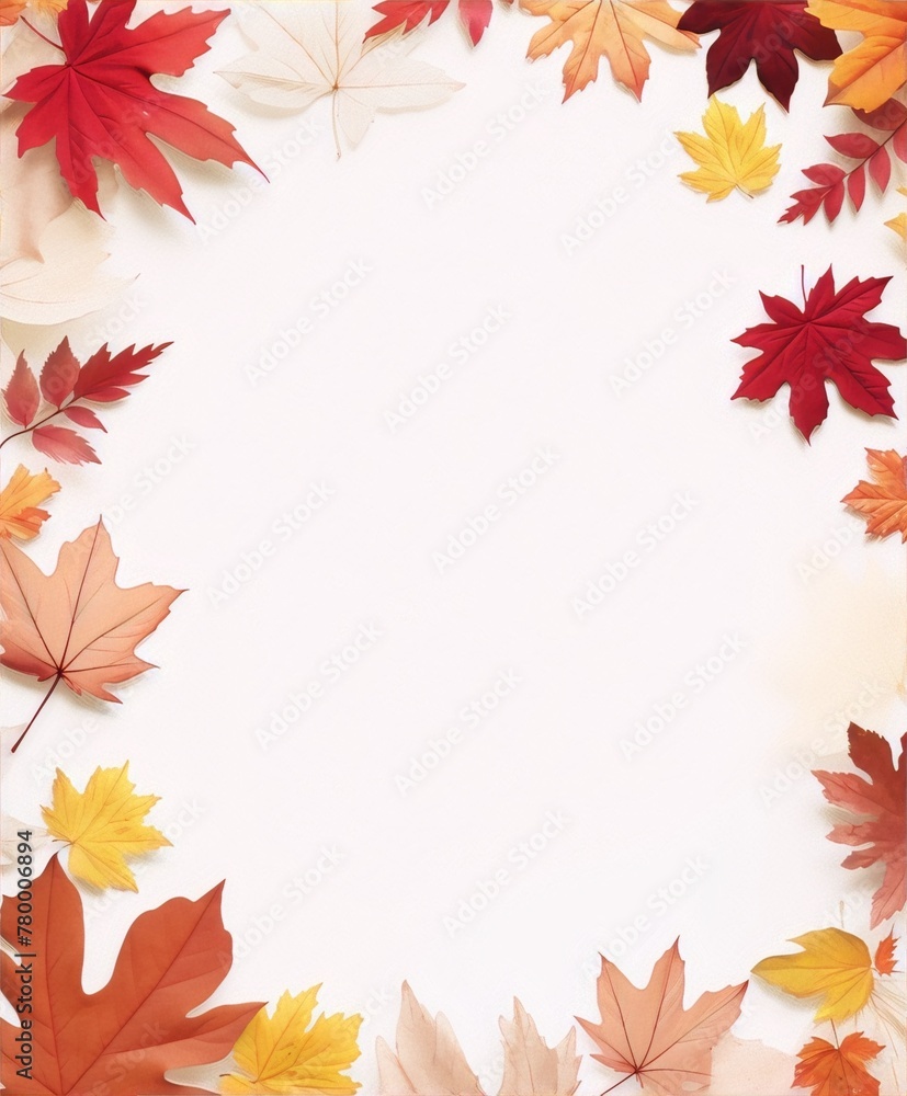 Colorful autumn leaves frame on white background, perfect for Thanksgiving, fall wedding invitations, and autumn-themed projects. Colorful autumn leaves frame on white background, perfect for Thanksgiving, fall wedding invitations, and autumn-themed projects.