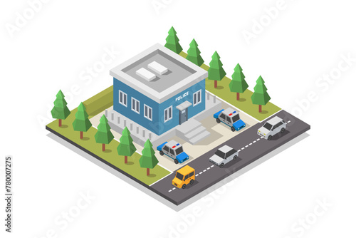 Isometric police station