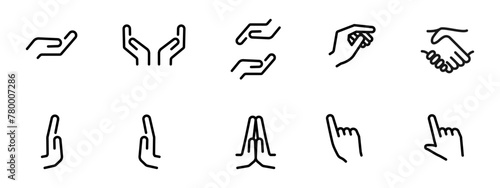 Holding hand icon. Finger pointer or cursor vector illustration. Simple hand gestures icon set isolated.