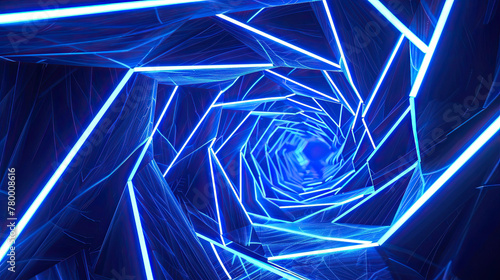 Abstract geometric neon blue background