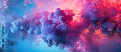 Bright clouds explosion consisting of smoke mix with each other, beautiful and vibrant colors. Creative and bright wallpaper.