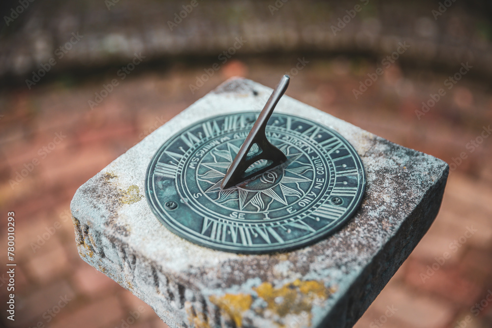 Roman numerals vintage stone sun dial 