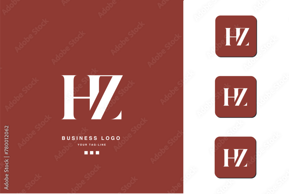 HZ, ZH, H, Z, Abstract Letters Logo monogram