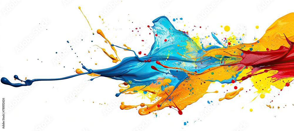 Colorful paint splashes on white background Colorful paint splashes on white background