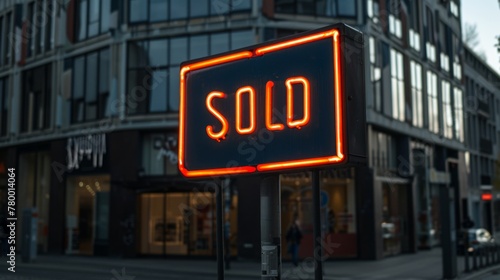 a sold sign in front of a building