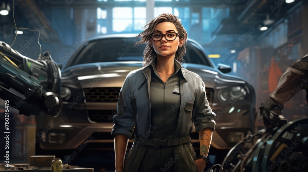 Businesswoman standing in office, looking confident and professional. Businesswoman standing in office, looking confident and professional.