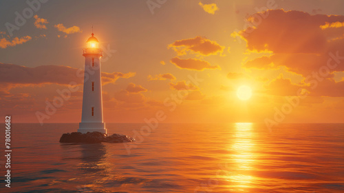 Coastal Lighthouse at Dawn